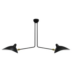 Serge Mouille 'Plafonnier 2 Bras Fixes' Ceiling Lamp in Black