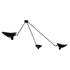 Serge Mouille 'Plafonnier Araignée 3 Bras Fixes' Ceiling Lamp in Black