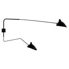 Serge Mouille Rotating Sconce - 2 Arms 1 Curved In Black