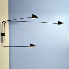 Serge Mouille Rotating Sconce - 3 arm in Black