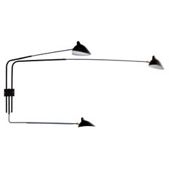 Serge Mouille - Rotating Sconce with 3 Arms in Black or White