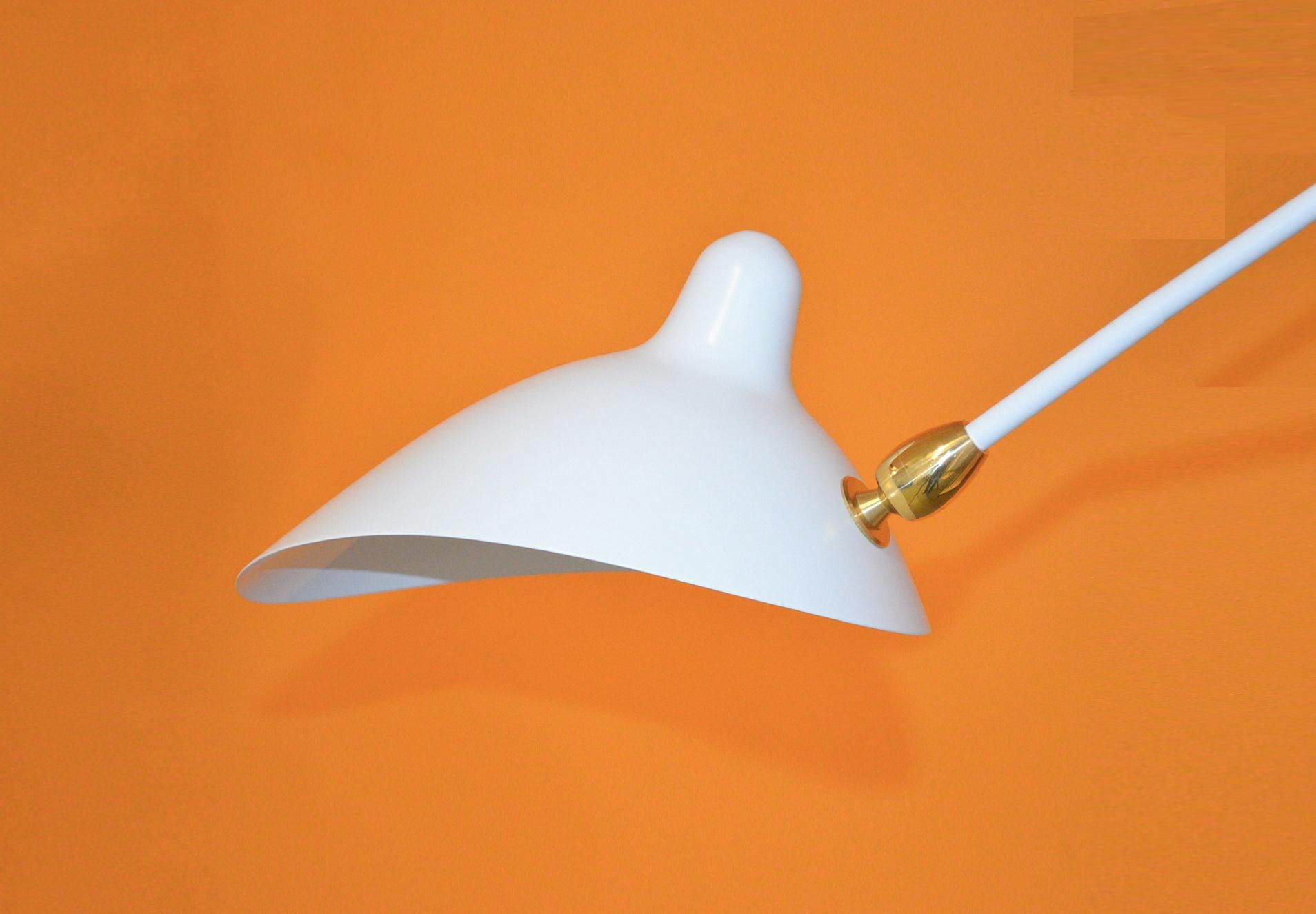 Mid-Century Modern Serge Mouille - Rotating Sconce with 5 Arms in White For Sale