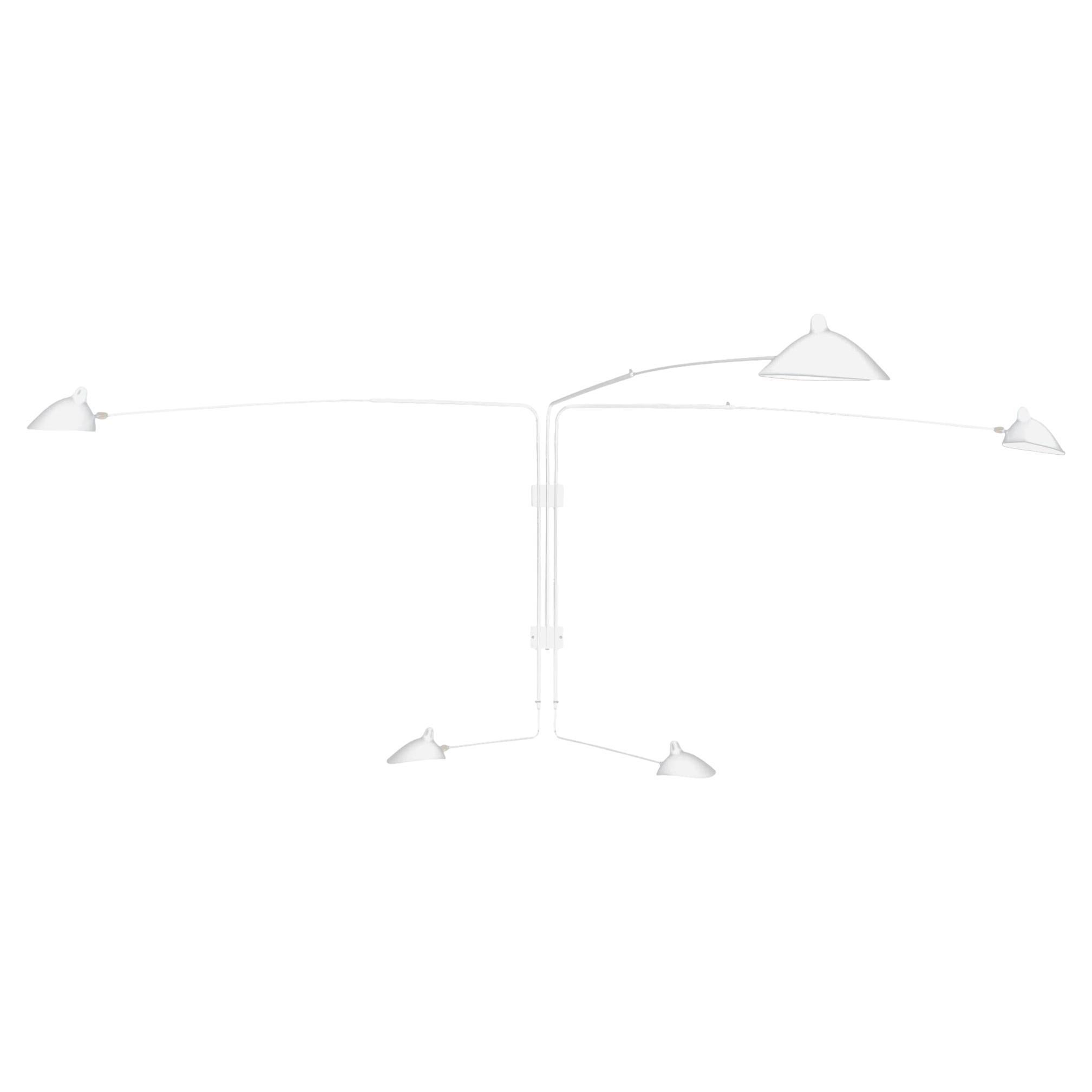 Serge Mouille - Rotating Sconce with 5 Arms in White
