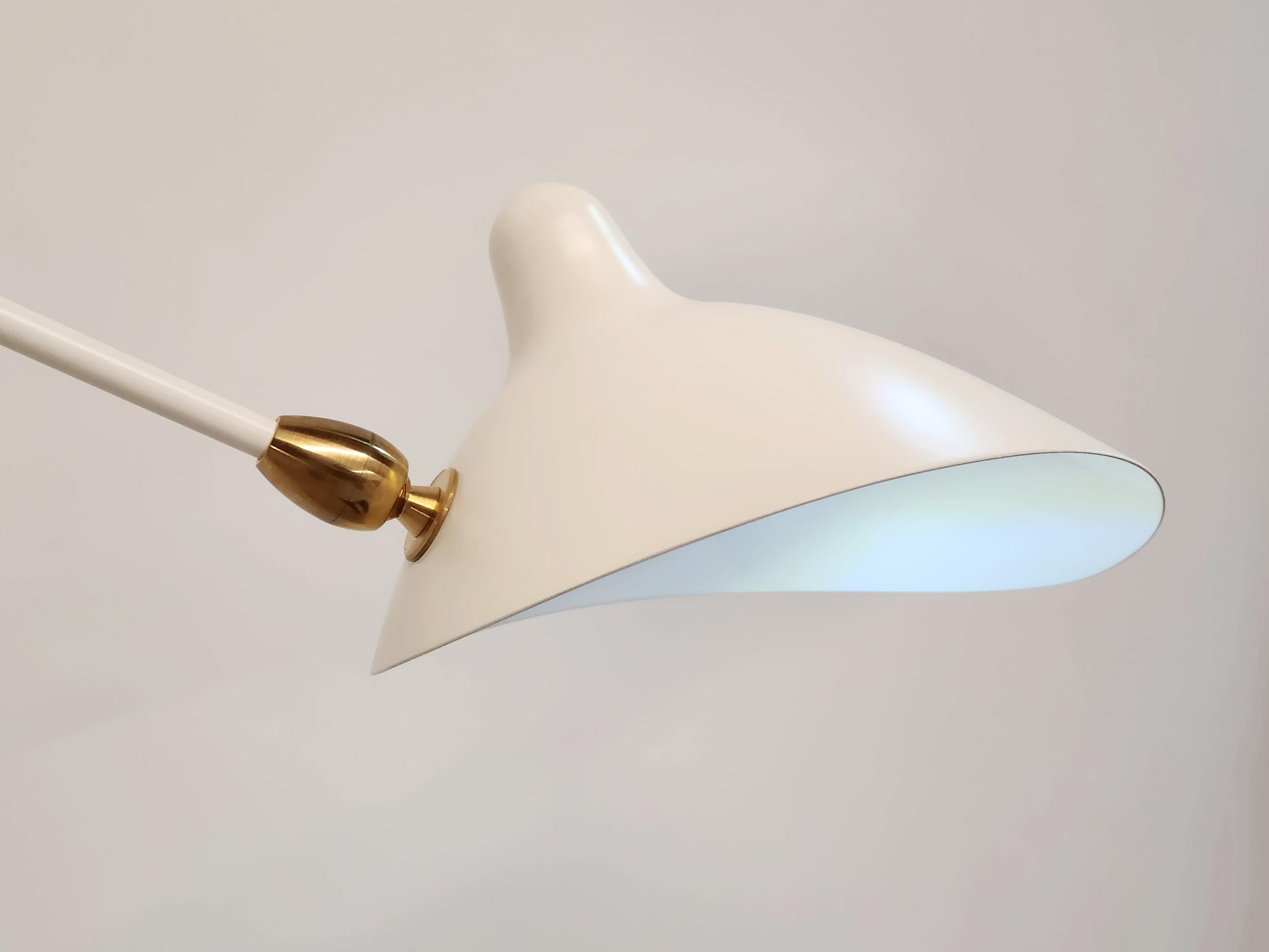 Mid-Century Modern Serge Mouille - Rotating Sconce with Four Arms in White For Sale