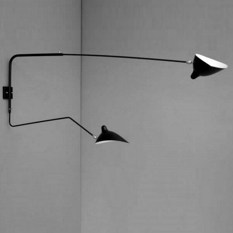 serge mouille two-arm wall sconce