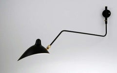 Serge Mouille - Rotating Sconce with 1 Curved Arm in Black or White