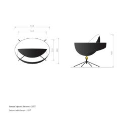 Serge Mouille "Saturn" Table Lamp in White