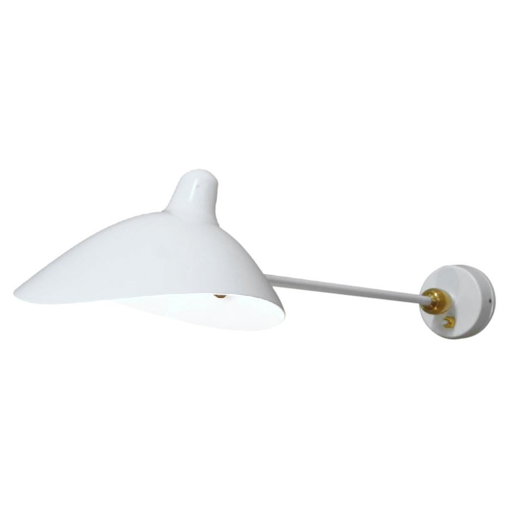 Serge Mouille - 1 Arm Sconce with Double Swivel in White - IN STOCK! For Sale