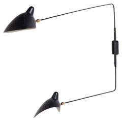 Serge Mouille Sconce with two articulated light fixtures