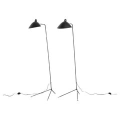 Ensemble de deux lampes à un bras de Serge Mouille, de style moderne du milieu du siècle dernier