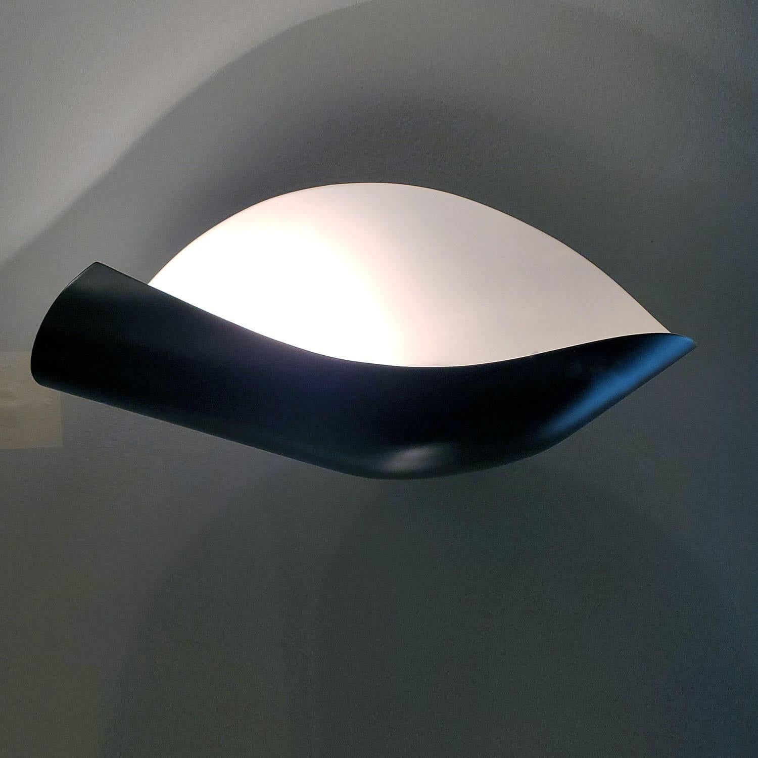 Painted Serge Mouille - Conche Sconce in Black Wired for US Market - IN STOCK! For Sale