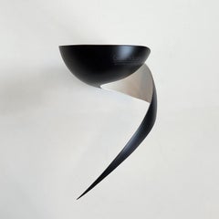 Serge Mouille Small Wall Sconce, Flame in Black, In Stock!