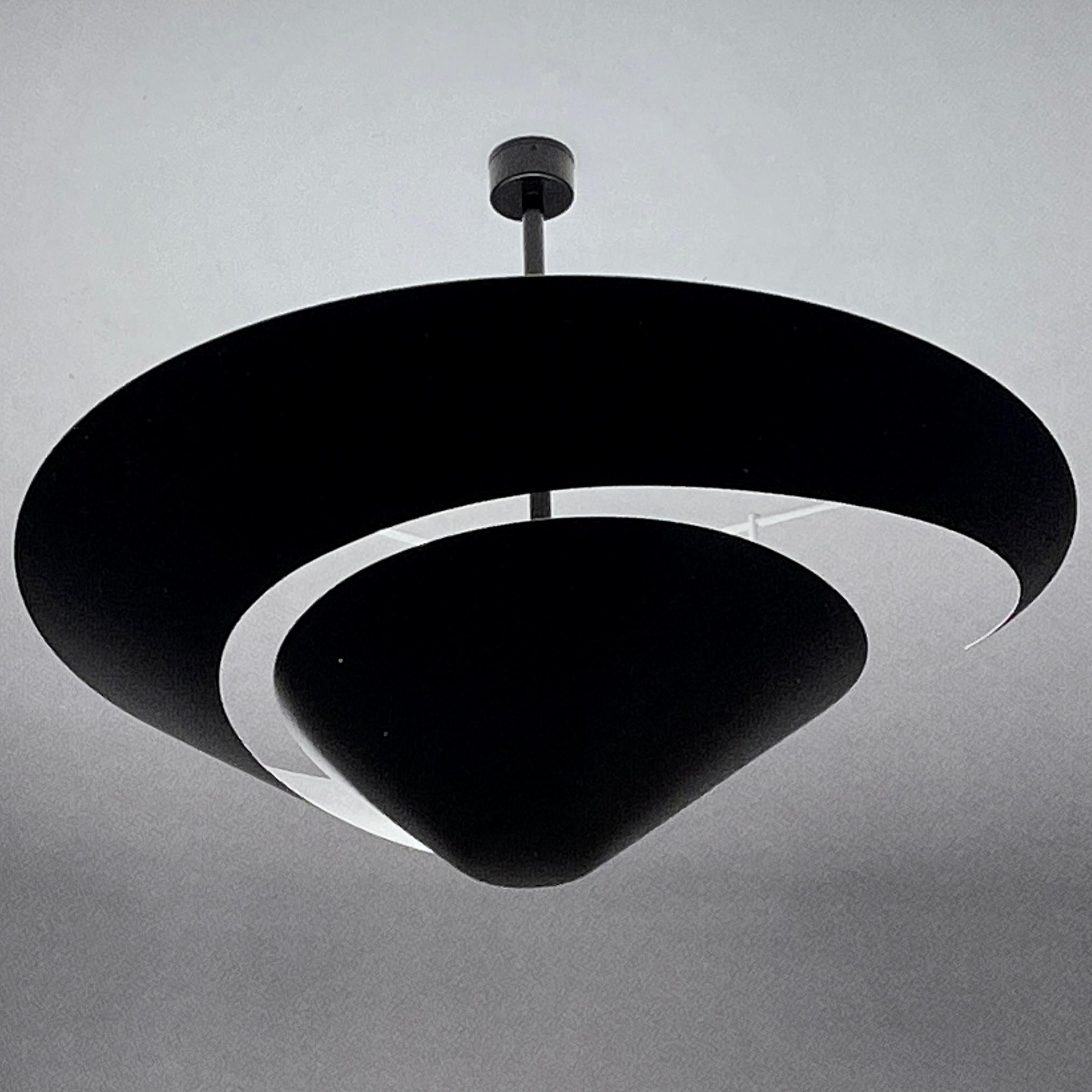 Painted Serge Mouille 'Snail' Ceiling Lamp For Sale