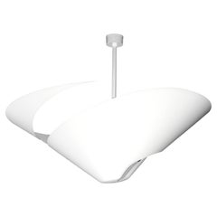 Serge Mouille Snail Ceiling Lamp, Large in White