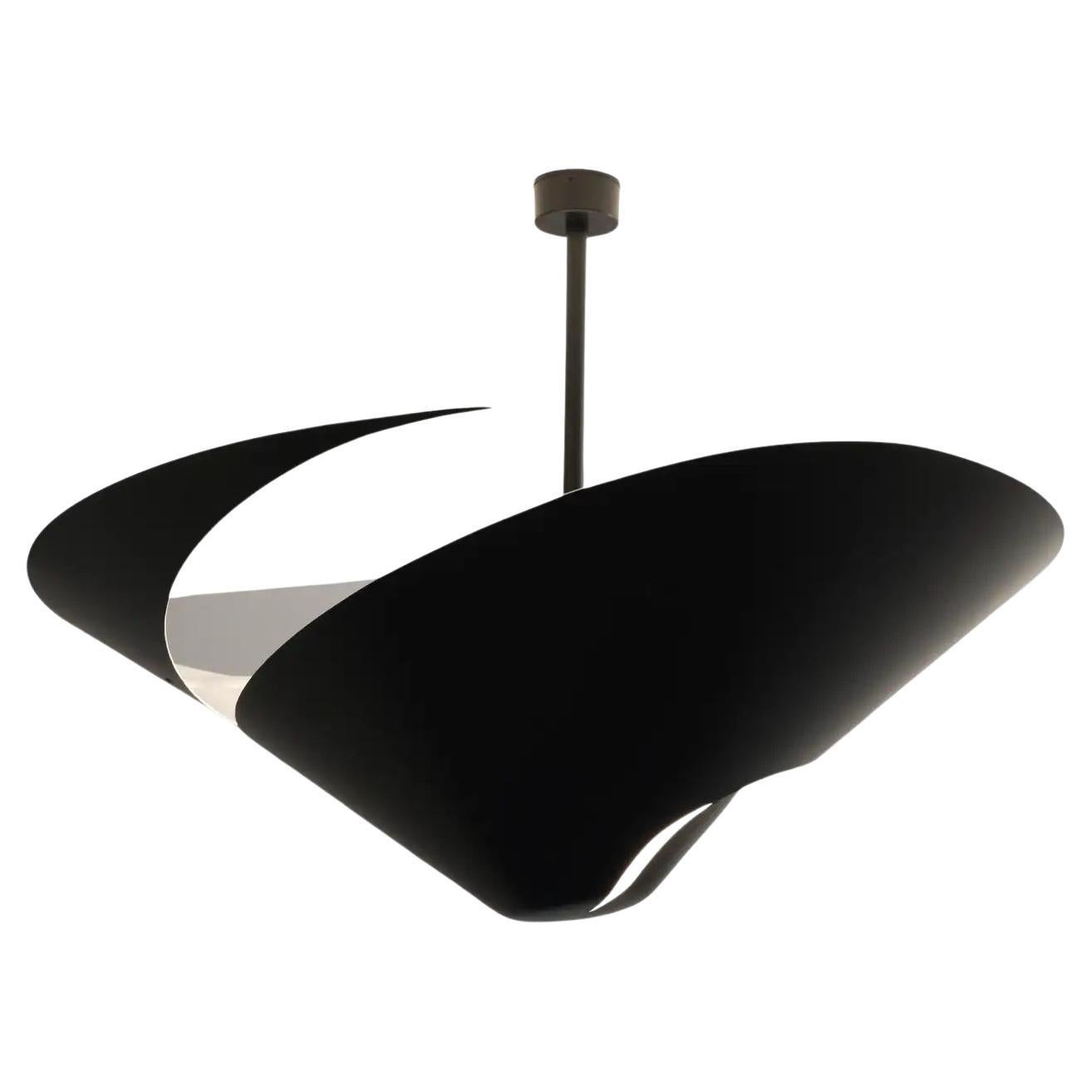 Serge Mouille - Medium Snail Ceiling Lamp in Black For Sale
