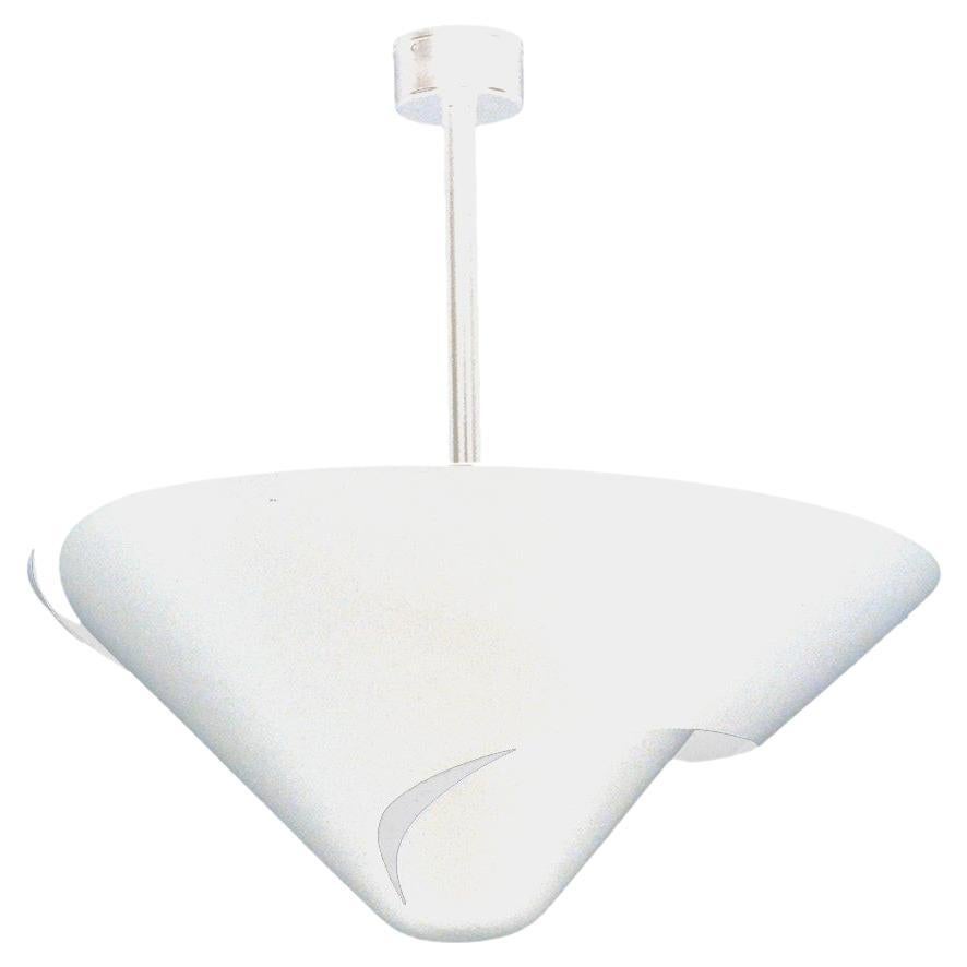 Serge Mouille - Medium Snail Ceiling Lamp in White For Sale