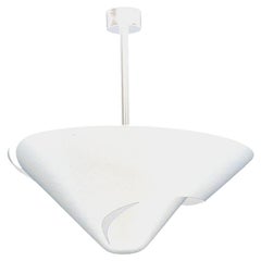 Serge Mouille Snail Ceiling Lamp, Medium in White