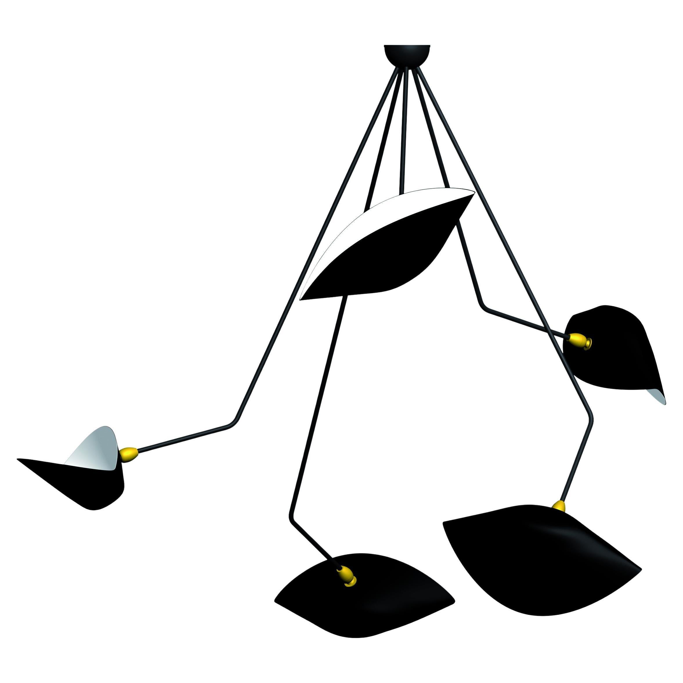 DESCRIZIONE: 
Un lampadario tanto ispirato quanto impressionante, questo nuovo design si discosta in modo significativo dalla lampada da soffitto Spider originale, con cinque bracci fissi di diverse lunghezze che scendono dal baldacchino prima di
