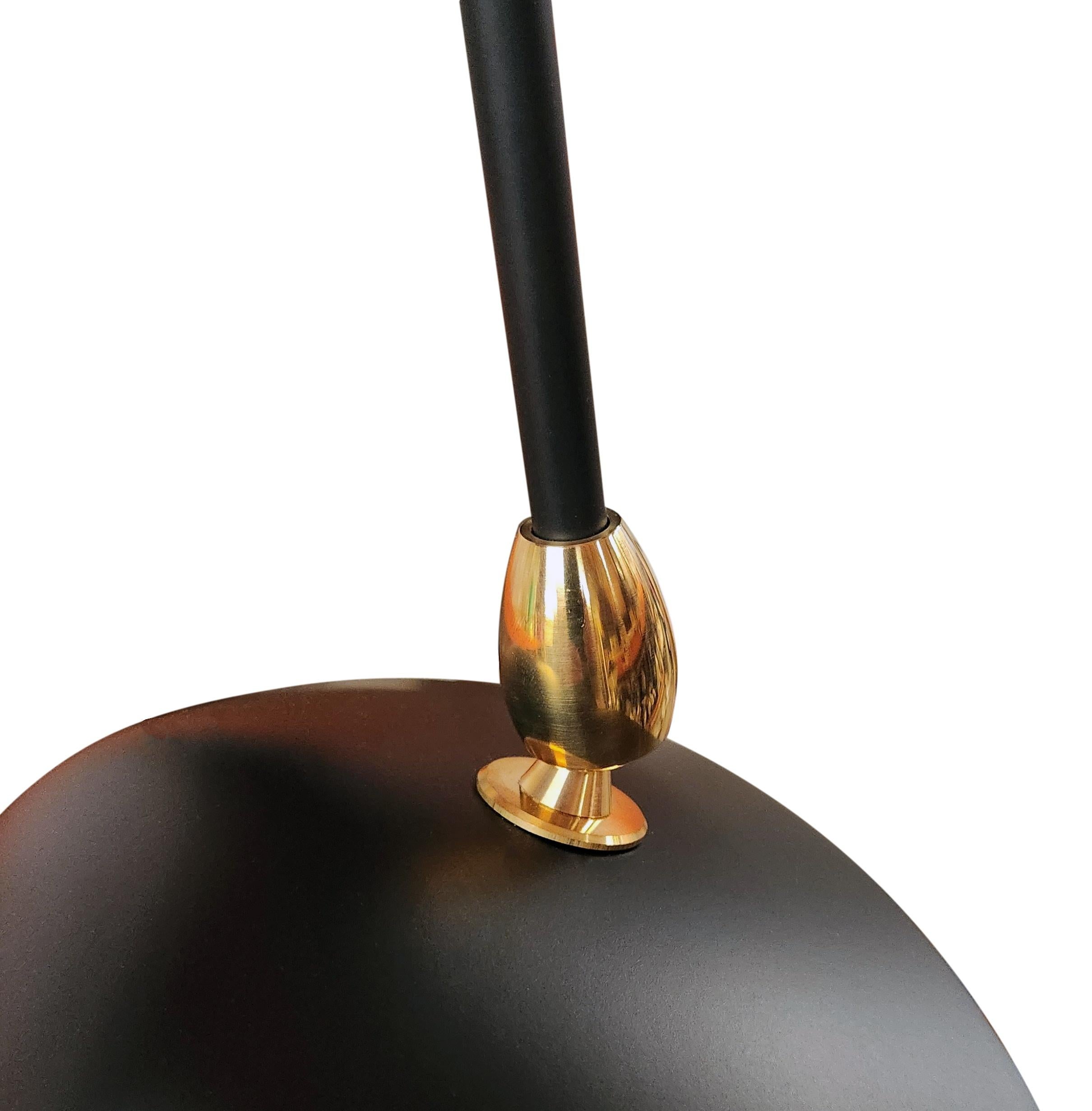 Serge Mouille - Lampada da soffitto Spider a 5 bracci cadenti in nero, altezza 53