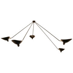 Serge Mouille Spider Ceiling Lamp with Five Arms