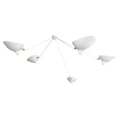 Serge Mouille Spider Ceiling Lamp with Five Arms White