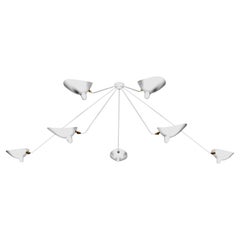 Serge Mouille - Spider Ceiling Lamp with 7 Arms in White