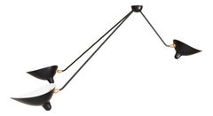 Serge Mouille Spider Ceiling Lamp with Three Arms in Black