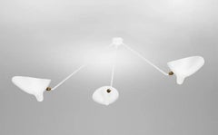 Serge Mouille Spider Ceiling Lamp with Three Arms in White