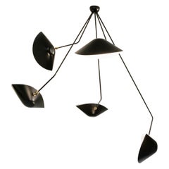 Serge Mouille Spider Five Broken Arms Ceiling Lamp