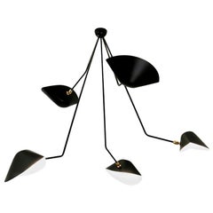 Serge Mouille Spider Five Broken Arms Ceiling Lamp