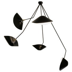 Serge Mouille Spider Five Broken Arms Ceiling Lamp