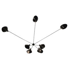Serge Mouille Spider Sconce, 7 Arms in Black