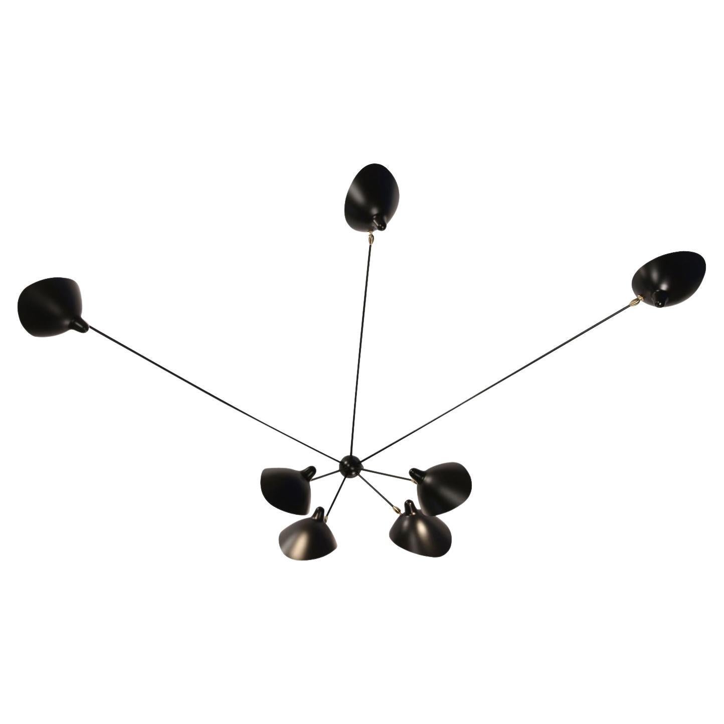 Serge Mouille - Spider Sconce with 7 Arms in Black or White For Sale