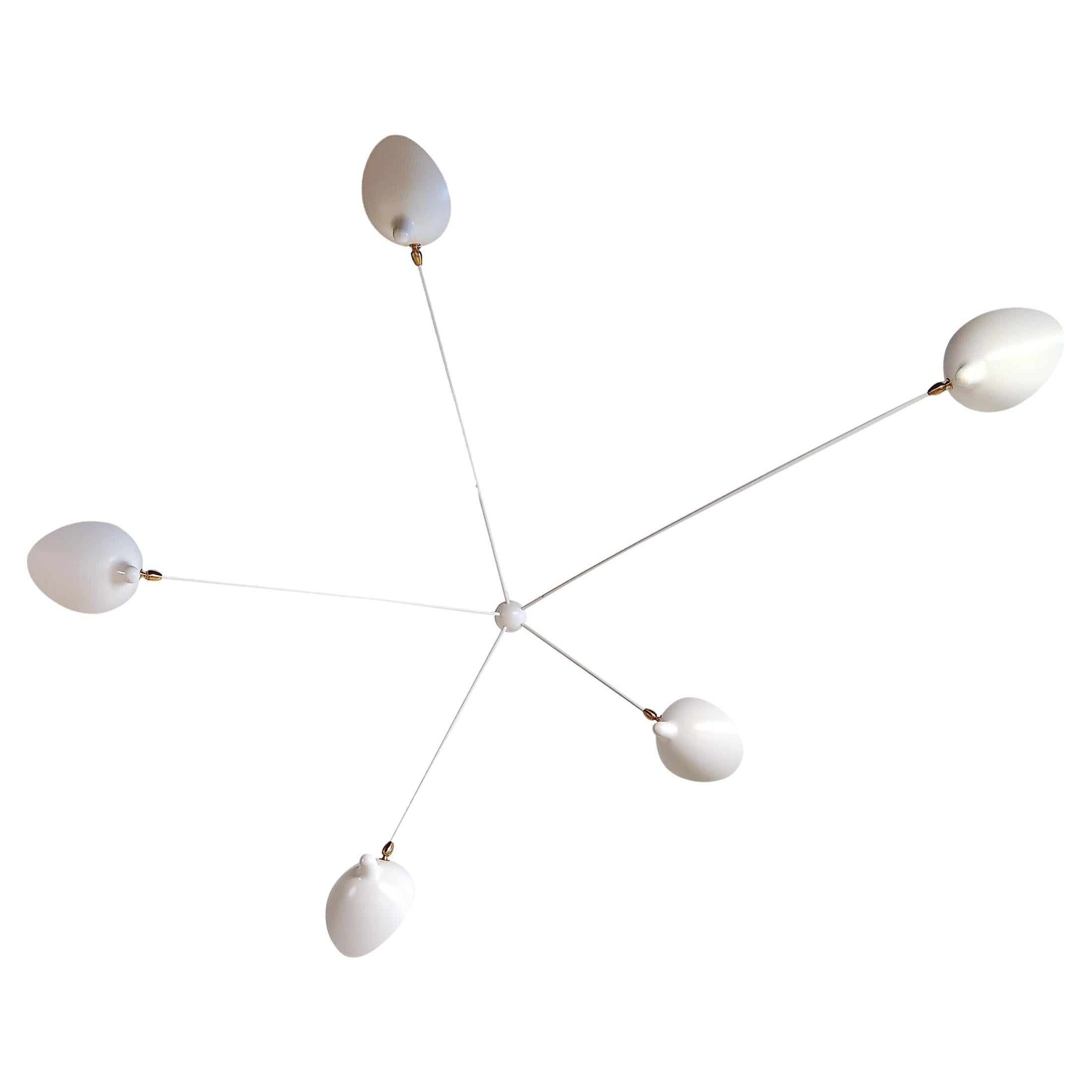 Serge Mouille - Spider Sconce with 5 Arms in White or Black For Sale