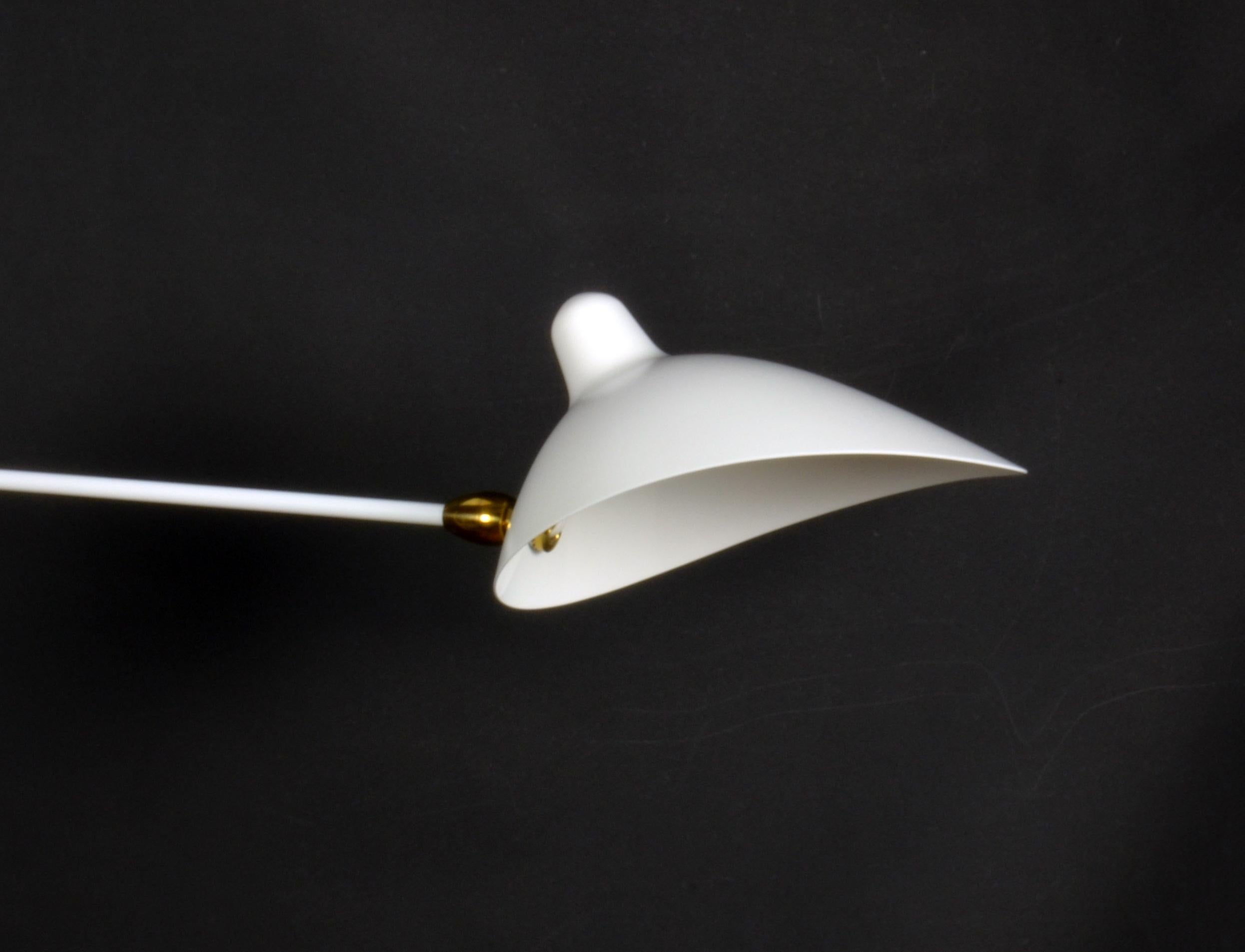 Mid-Century Modern Serge Mouille - Spider Sconce with Three Arms in White - IN STOCK! For Sale