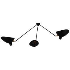 Serge Mouille Spider Three Still Black Arms Ceiling Sconce Lamp