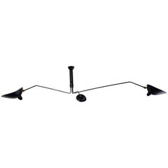 Serge Mouille Three Rotating Arms Ceiling Lamp