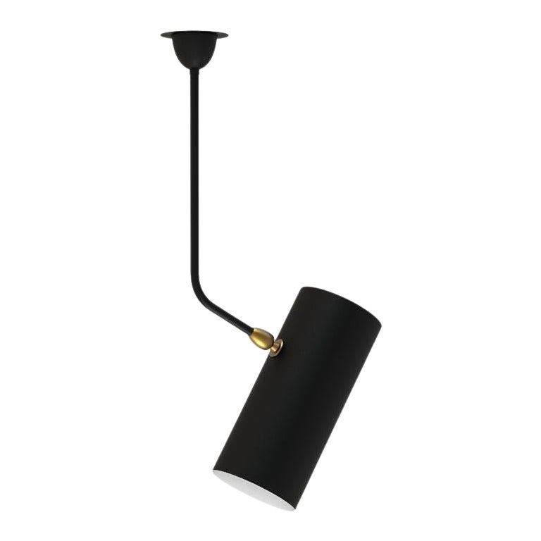 Lampada da soffitto 'Tuyau' di Serge Mouille in nero in vendita
