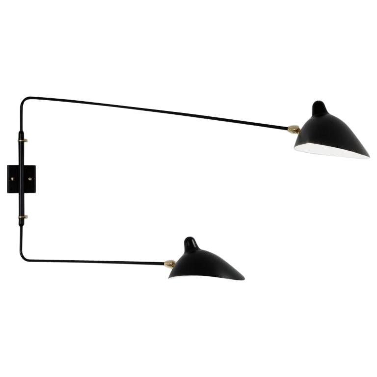 Serge Mouille Two-Arm Rotating Sconce For Sale