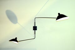 Serge Mouille - Rotating Sconce with 2 Arms in Black