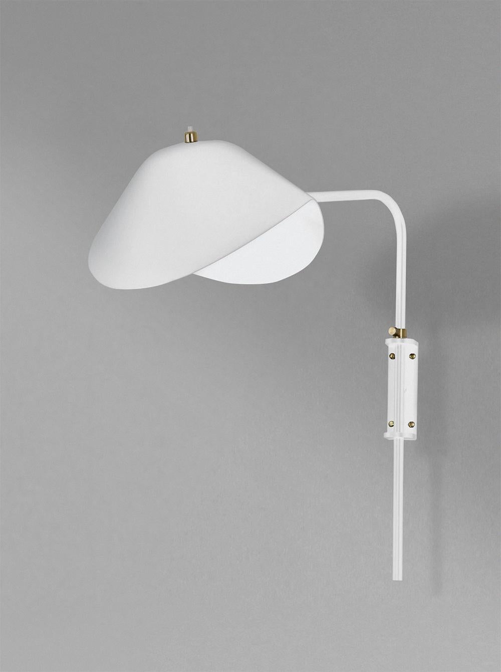 Wall sconce lamp model 'Anthony wall lamp whit fixing bracket' designed by Serge Mouille in 1952.

Manufactured by Editions Serge Mouille in France. The production of lamps, wall lights and floor lamps are manufactured using craftsman’s techniques