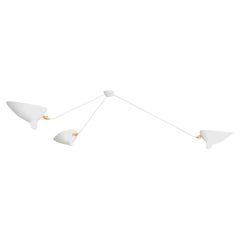 Serge Mouille - White or Black Spider Ceiling Lamp with 3 Arms