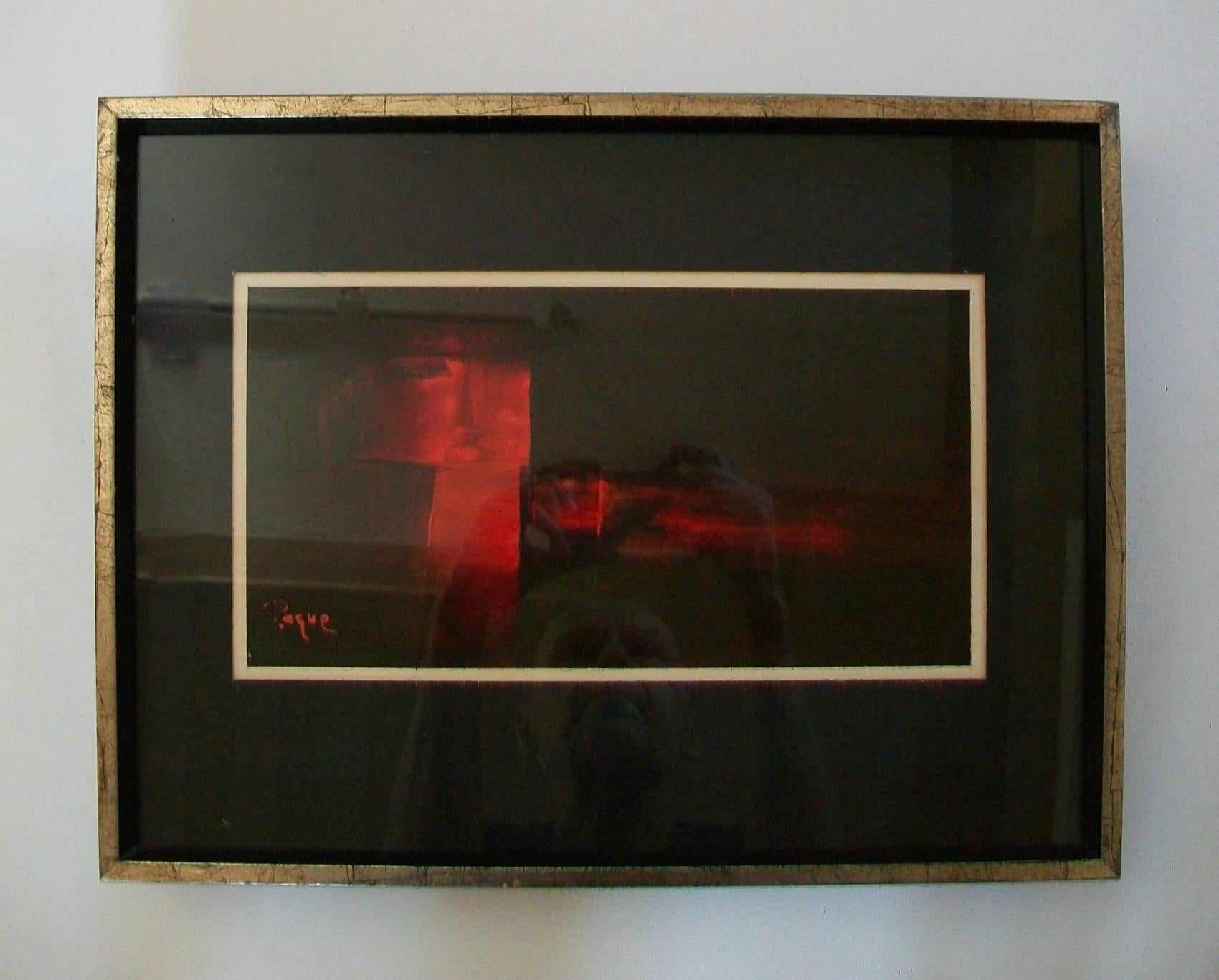 20th Century Serge Paquet 'Paque', Midcentury Abstract Painting, Canada, circa 1970s For Sale