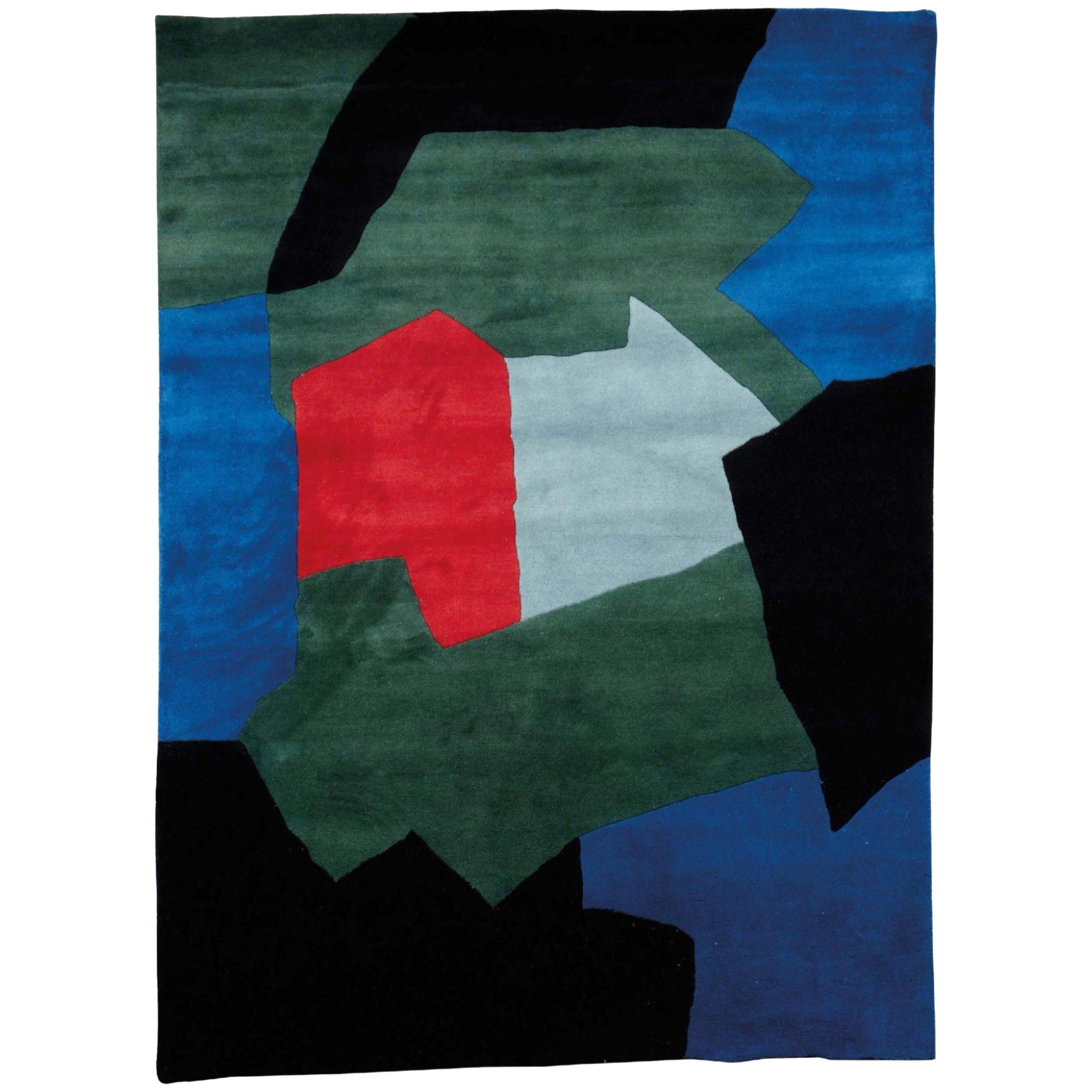 Serge Poliakoff carpet, Blue and Green Composition For Sale