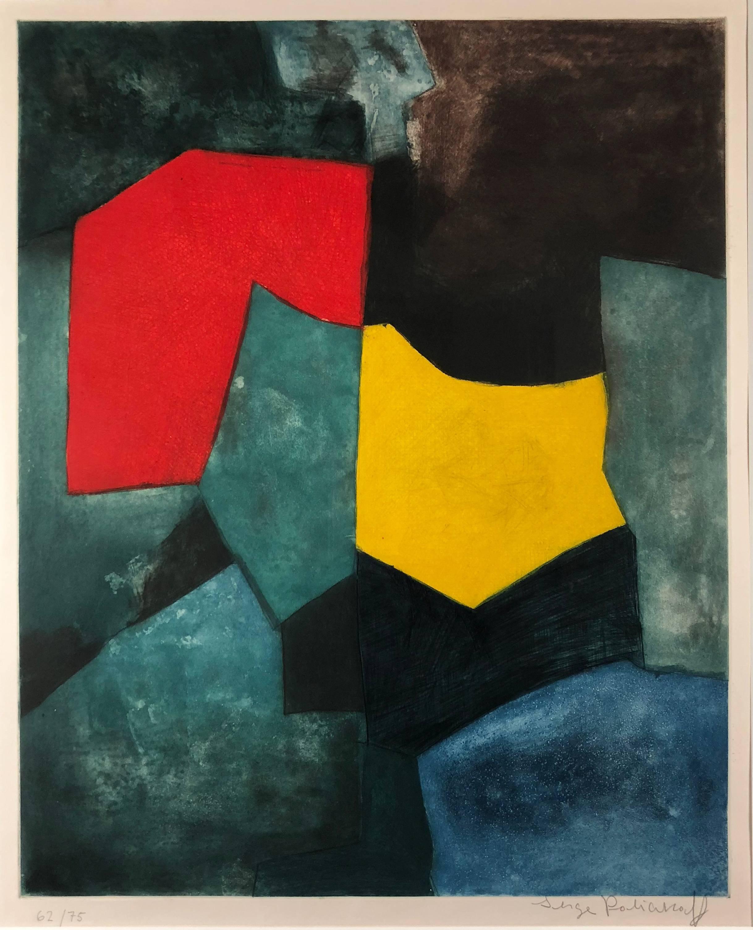 Serge Poliakoff Abstract Print - Abstract Composition