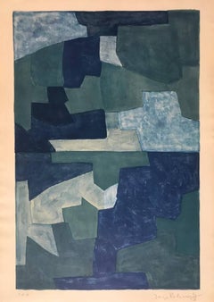 Composition Bleue - Original Lithograph by Serge Poliakoff - 1969