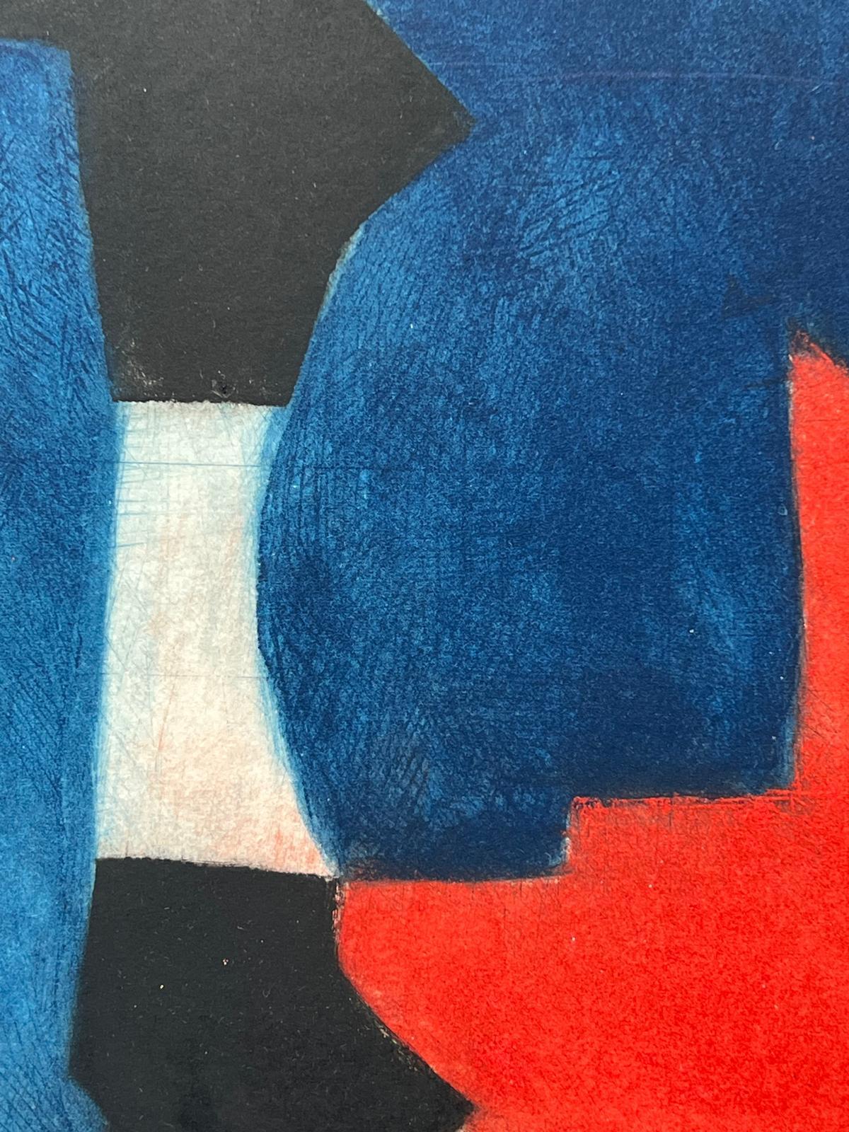 Composition bleu, rouge, vert et noir III - Abstrait Print par Serge Poliakoff