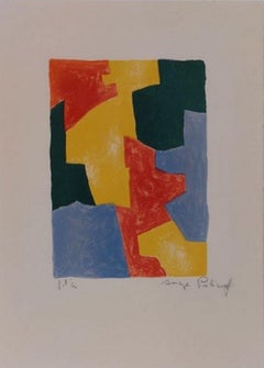 Composition blue, red, yellow and green L40