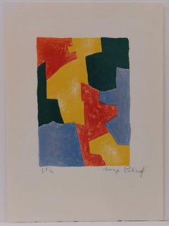 Composition blue, red, yellow and green L40