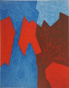 Composition in Blue and Red - Original lithograph (Mourlot 1968)